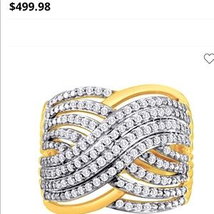 Crisscross 1/2 carat Diamond Band 14K size 7 Ring